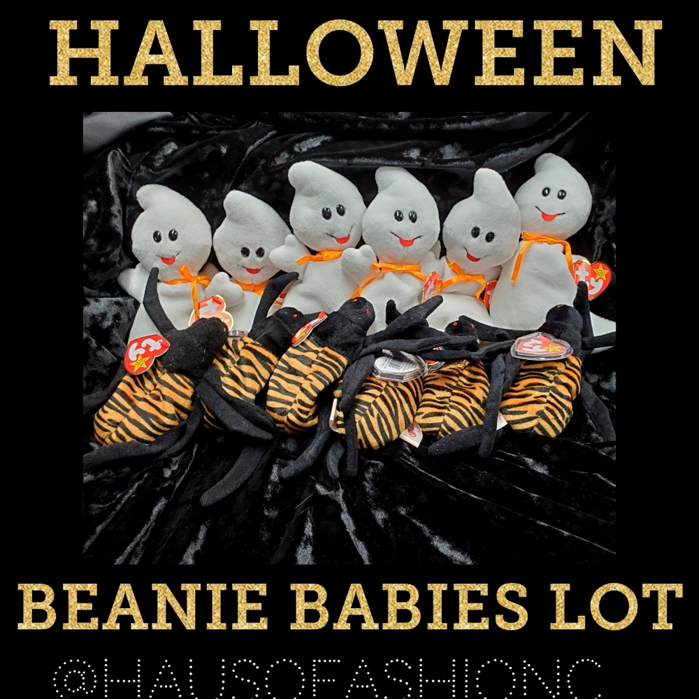 BOGO Halloween 12 TY Beanie Babies  lot! Spooky and Spinner!